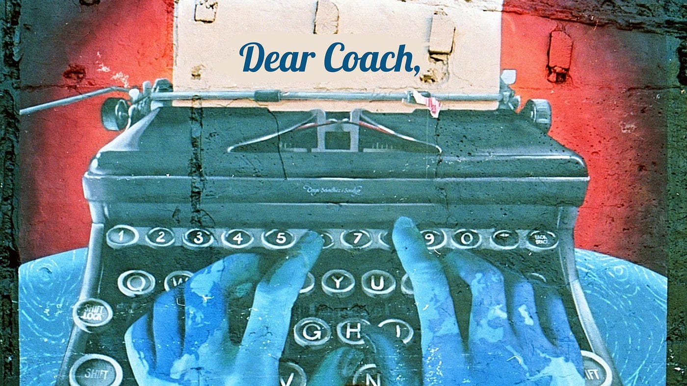 Typewriter graffiti that reads dear coach
