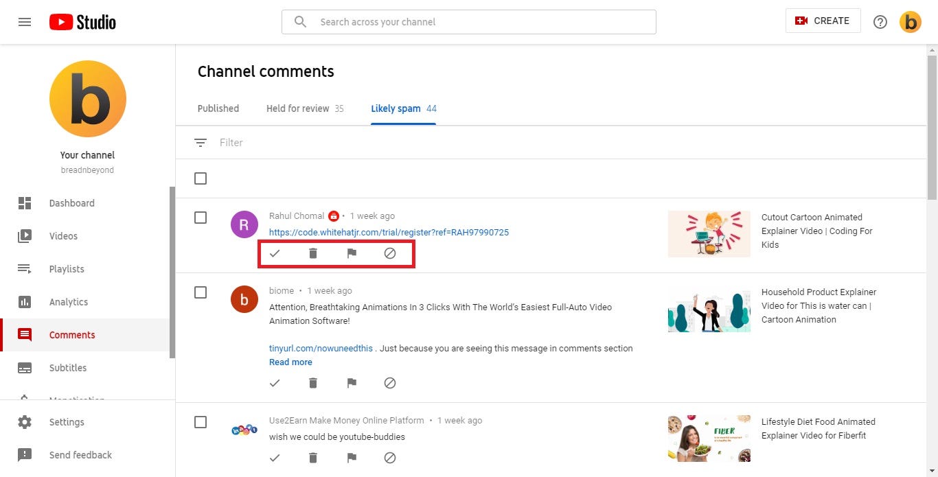 Easy Ways To Handle Spam Comments On Youtube By Breadnbeyond Medium