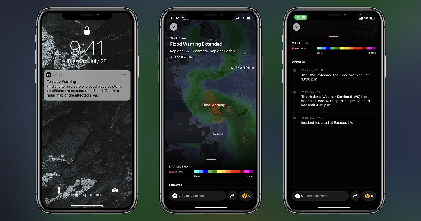 Announcing Severe Weather Alerts on Citizen | by Citizen | CITIZEN Blog | Medium