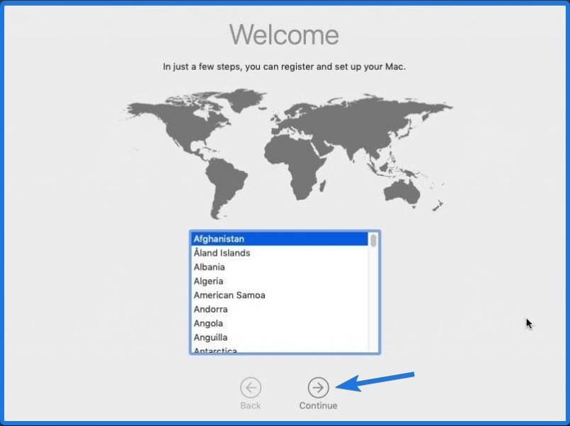 MacOS Welcome screen