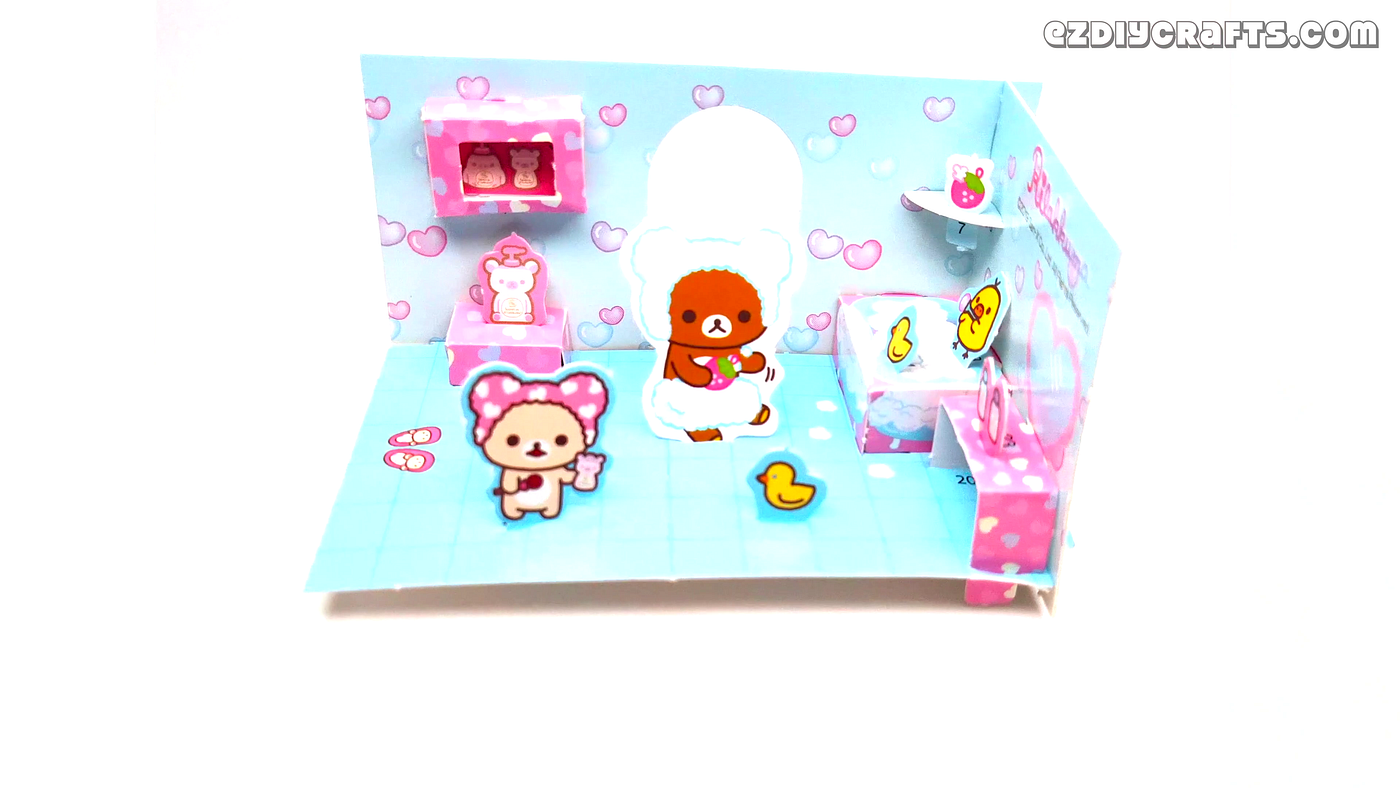 Assemble Twintoys Rilakkuma (リラックマ) No.4 Bathroom 3D Puzzle Step By