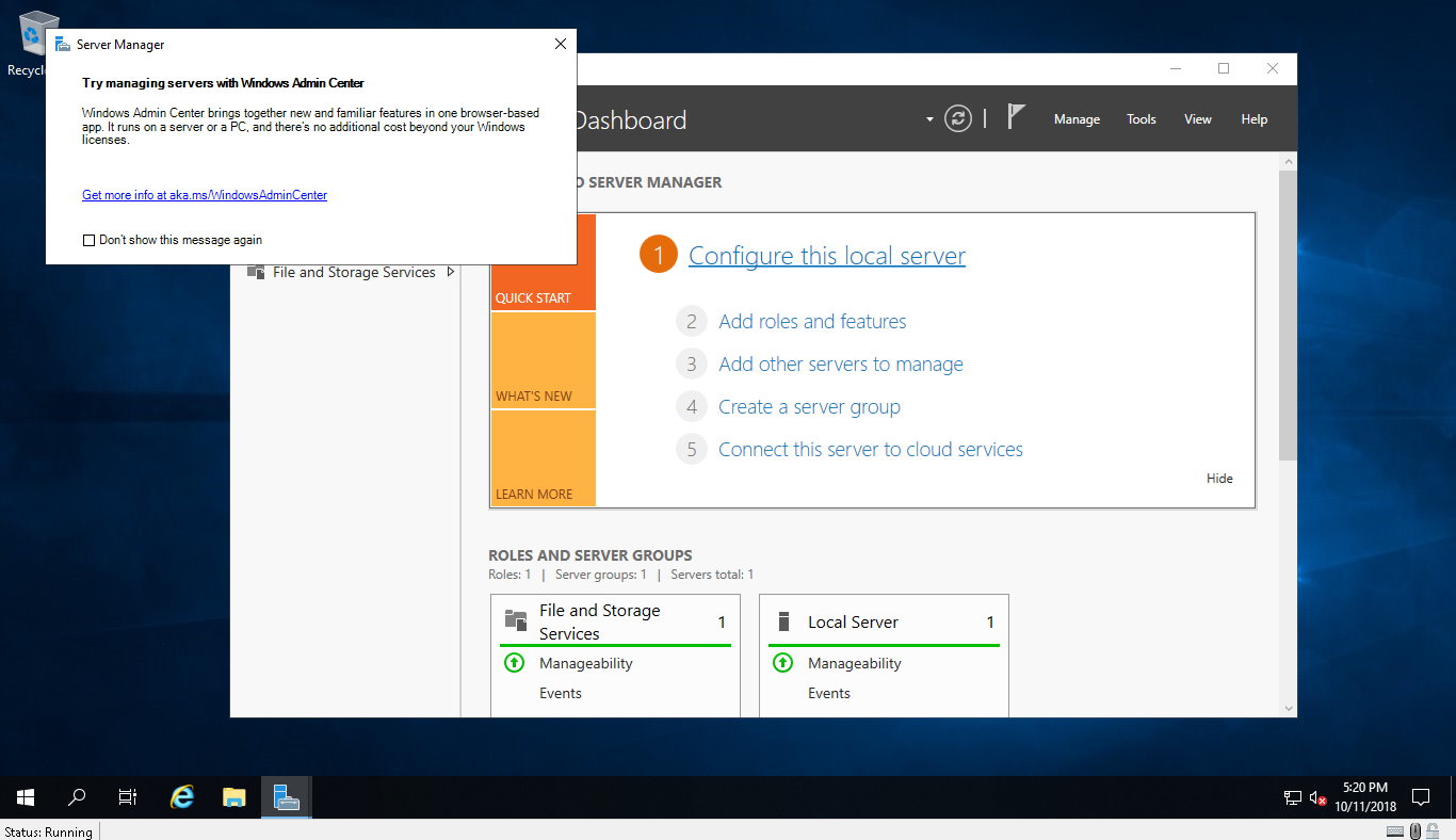 Windows Server 2019 — Server Core vs. Desktop Experience (GUI