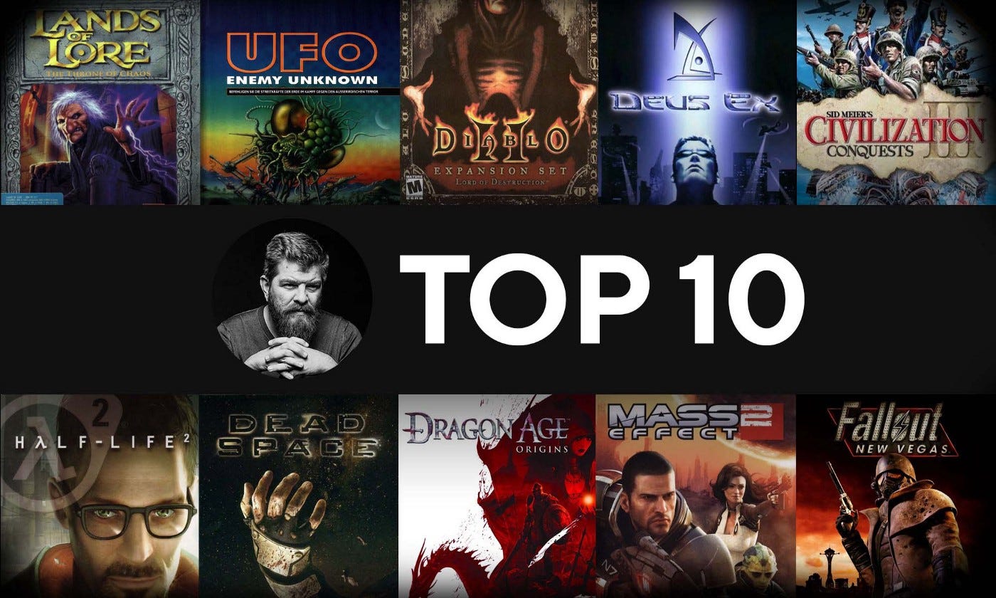 My top 10 pc games. my top 10 pc game titles as a list with… | by stephan  romhart | medium