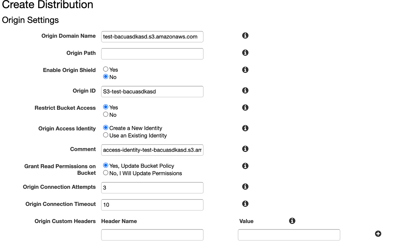Origin settings in Amazon CloudFront