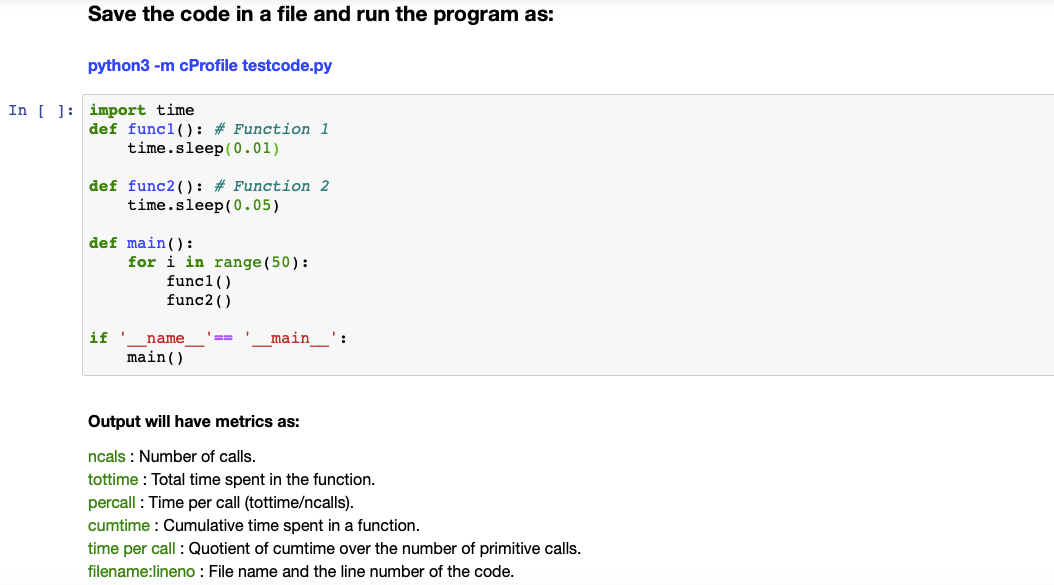 Quick on profiling Python code. I am sure you know what is profiling ...