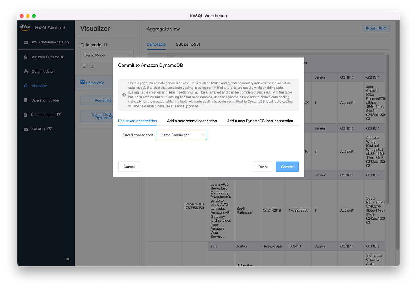 connect to local dynamodb ts