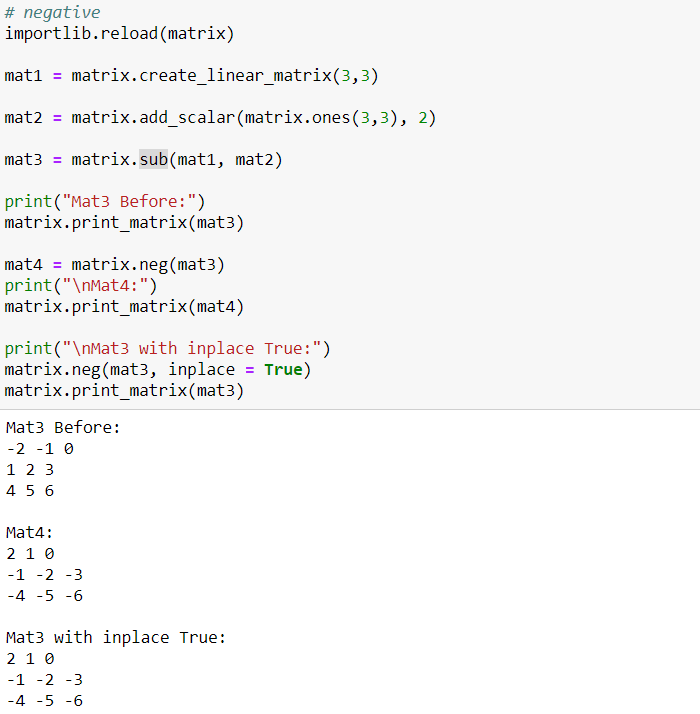 matrix assignment in python