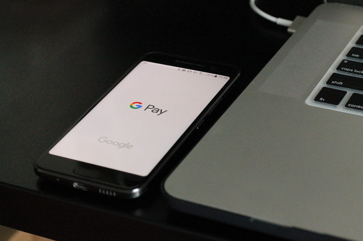 A mobile phone with the application Google Pay