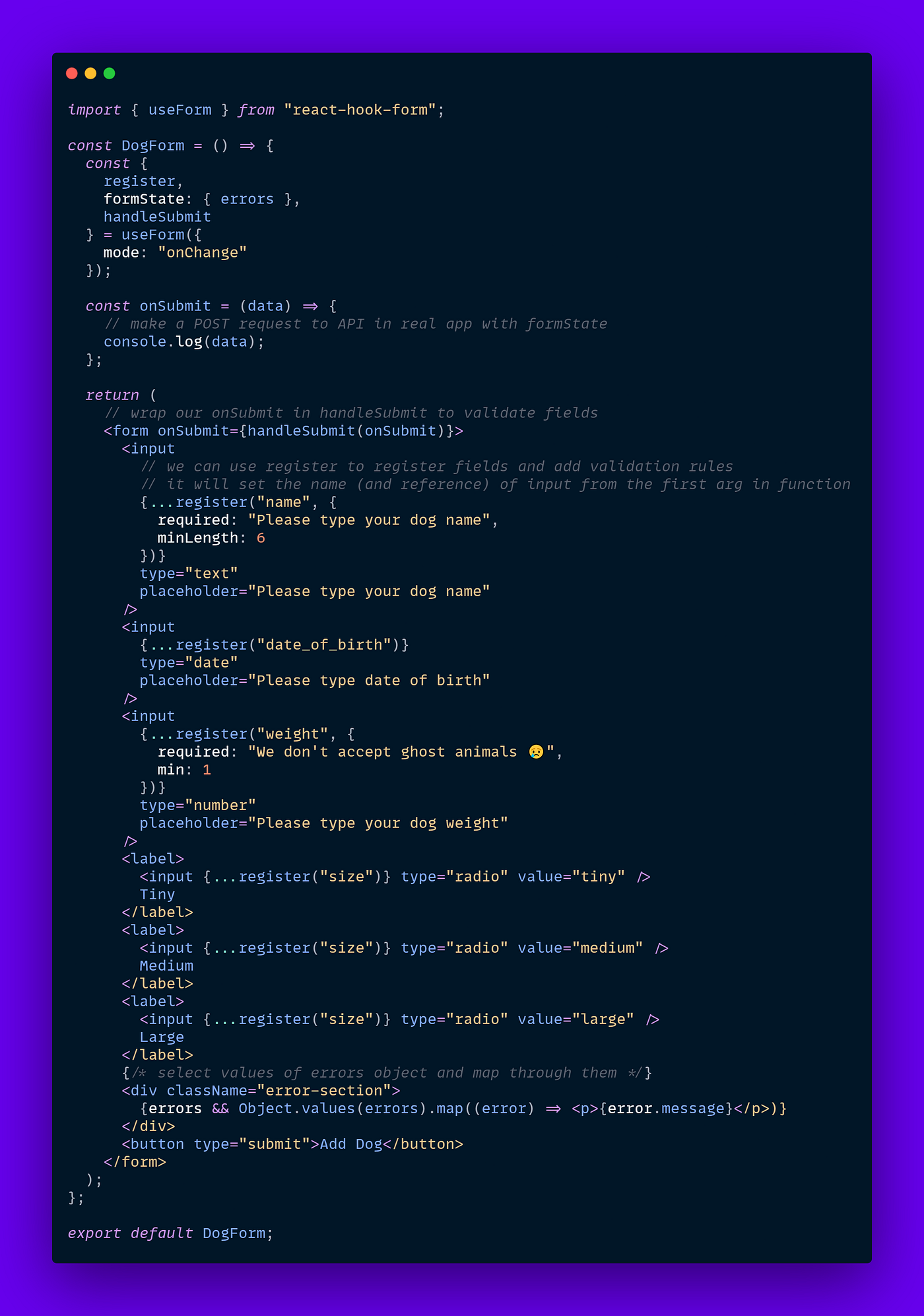 Handle Forms Like A Pro in React. React Hook Form Guide — Intro | by Alex  Streza | JavaScript in Plain English