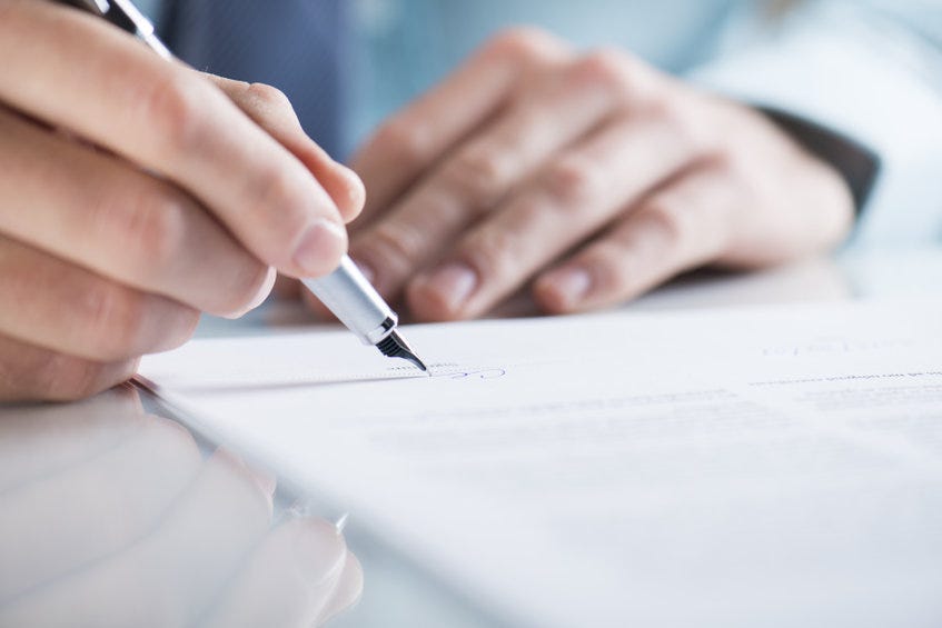 Signing a change of control agreement