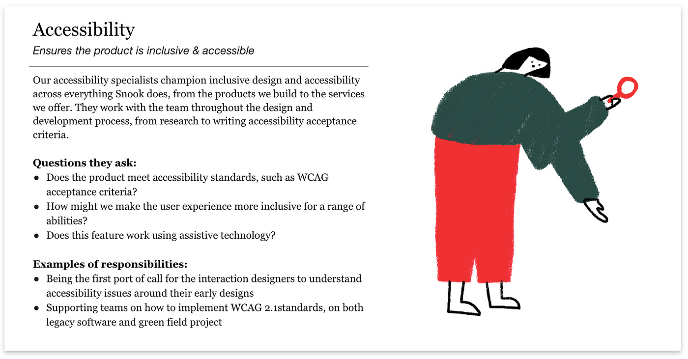 Image of the role and responsibilities of an accessibility specialist.