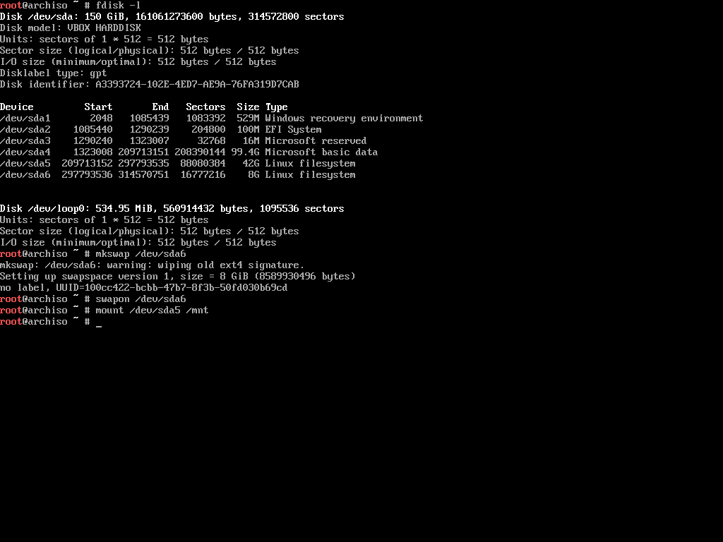 archlinux create boot partition