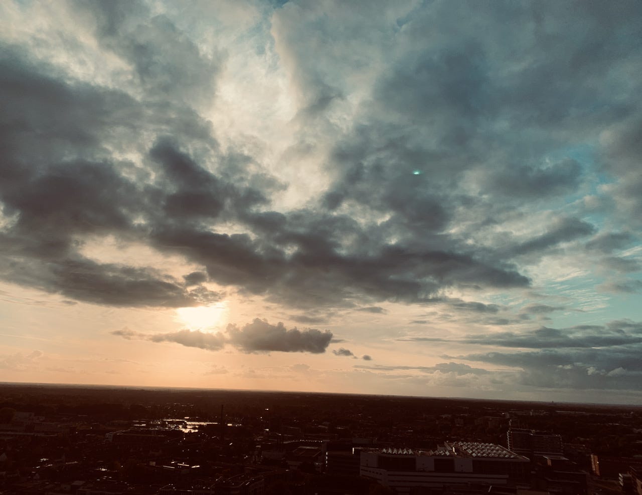 A storm hits Enschede, but the sun still tries to shine © Clare Varney