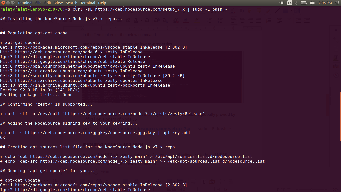How to install node.js and node package manager (npm) on ubuntu 17.04 | by  rajat gang | groww engineering