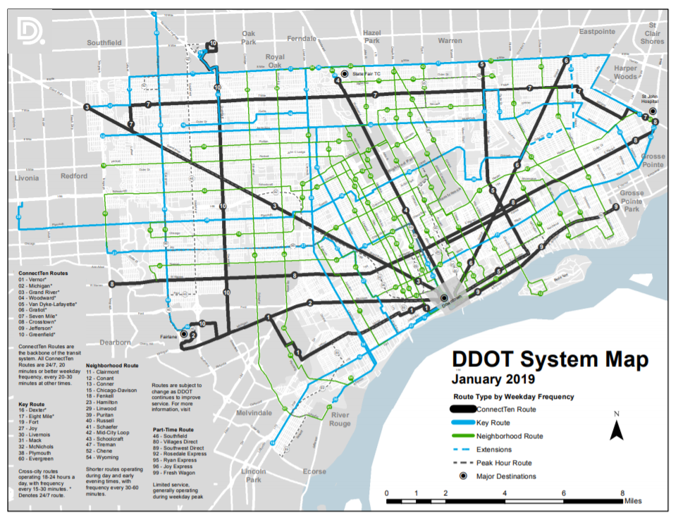 Ddot Bus Routes Map Transit Guide: Detroit Breweries. Visit Detroit's Breweries Using 24-Hr… |  By David Gifford | Medium