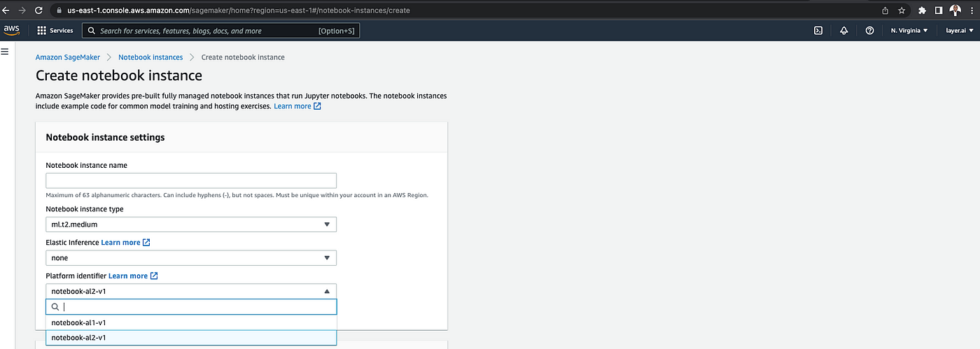 Create an Amazon SageMaker notebook instance