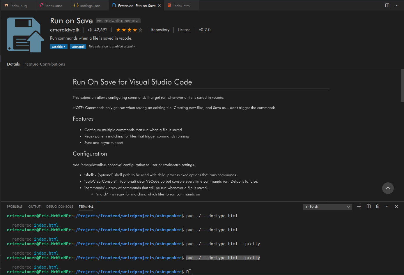 Automatically Execute Bash Commands On Save In Vs Code By Eric Mcwinner Better Programming
