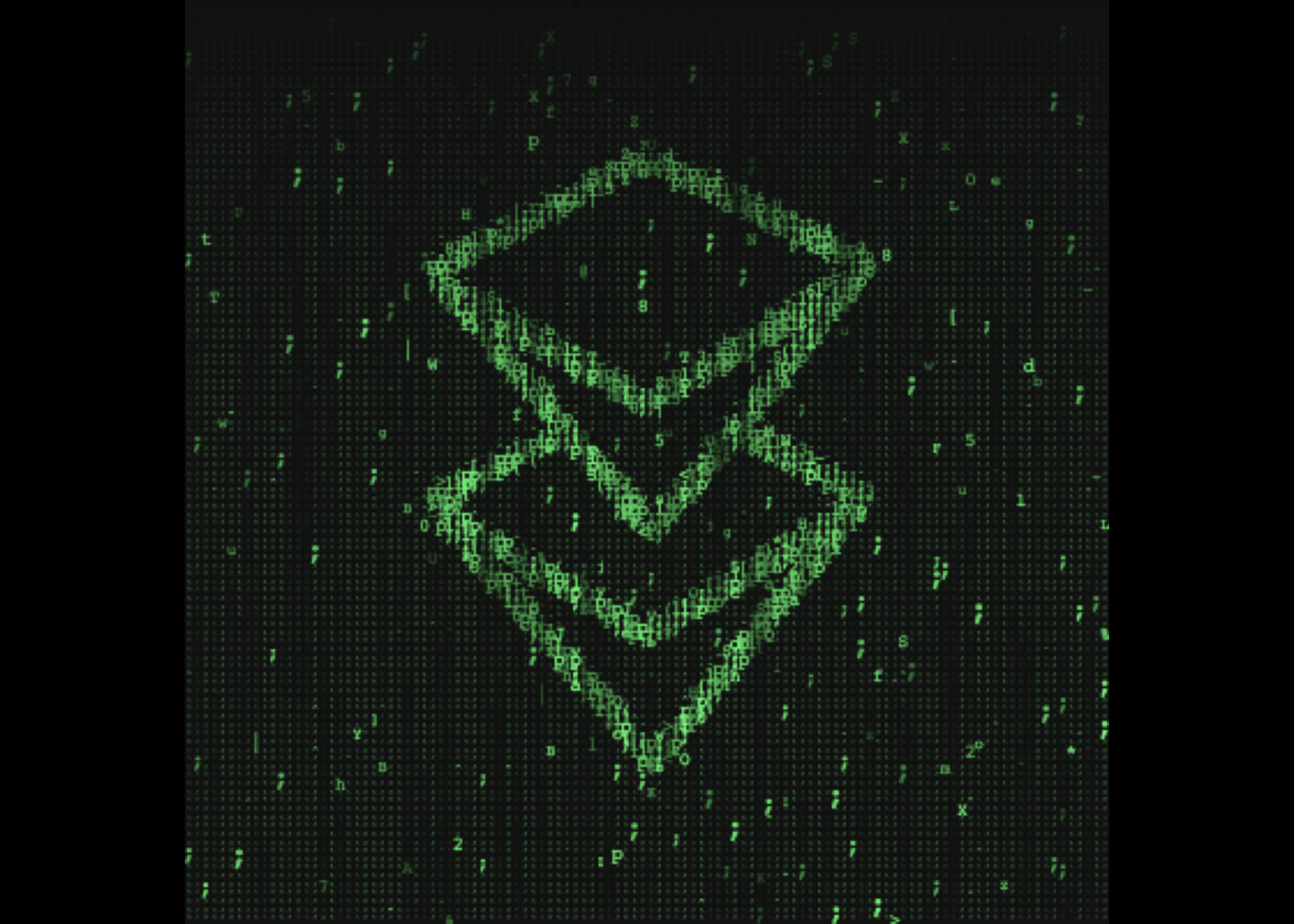 Green numbers on a screen form the BitClout logo.