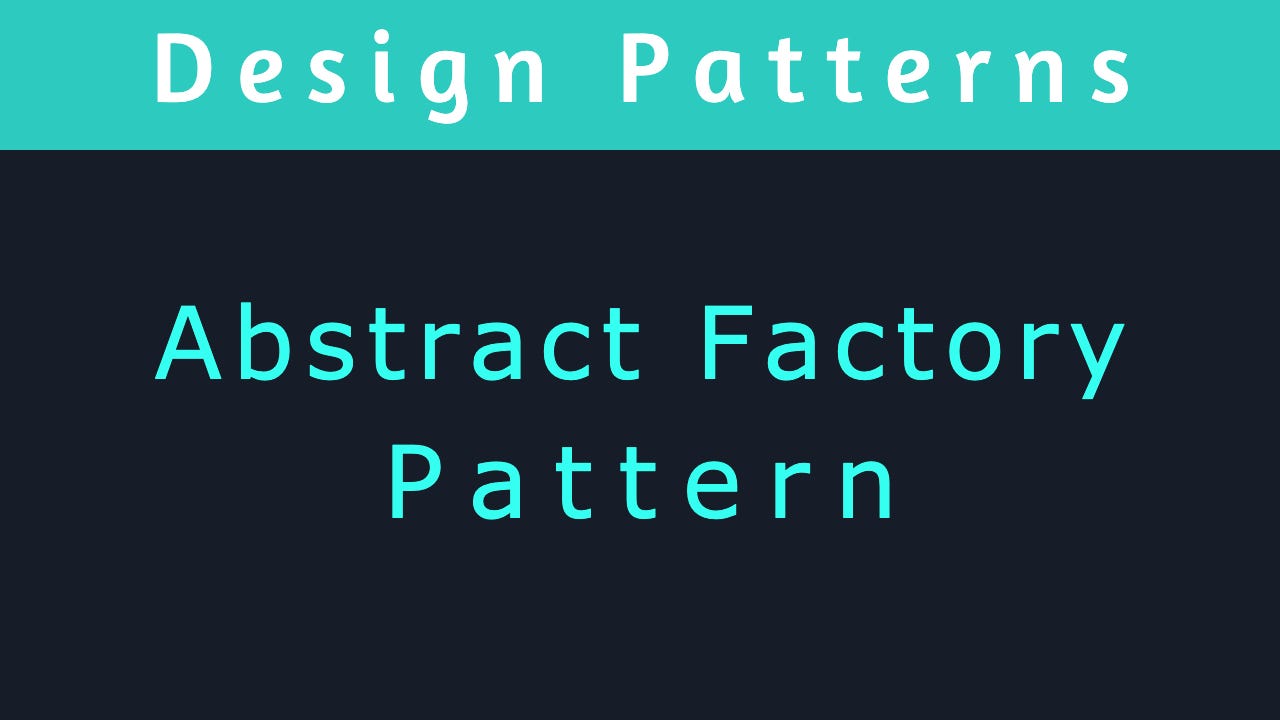 Flutter Design Patterns: 3— Abstract Factory Method | by Omer Shafique |  Nov, 2022 | Medium