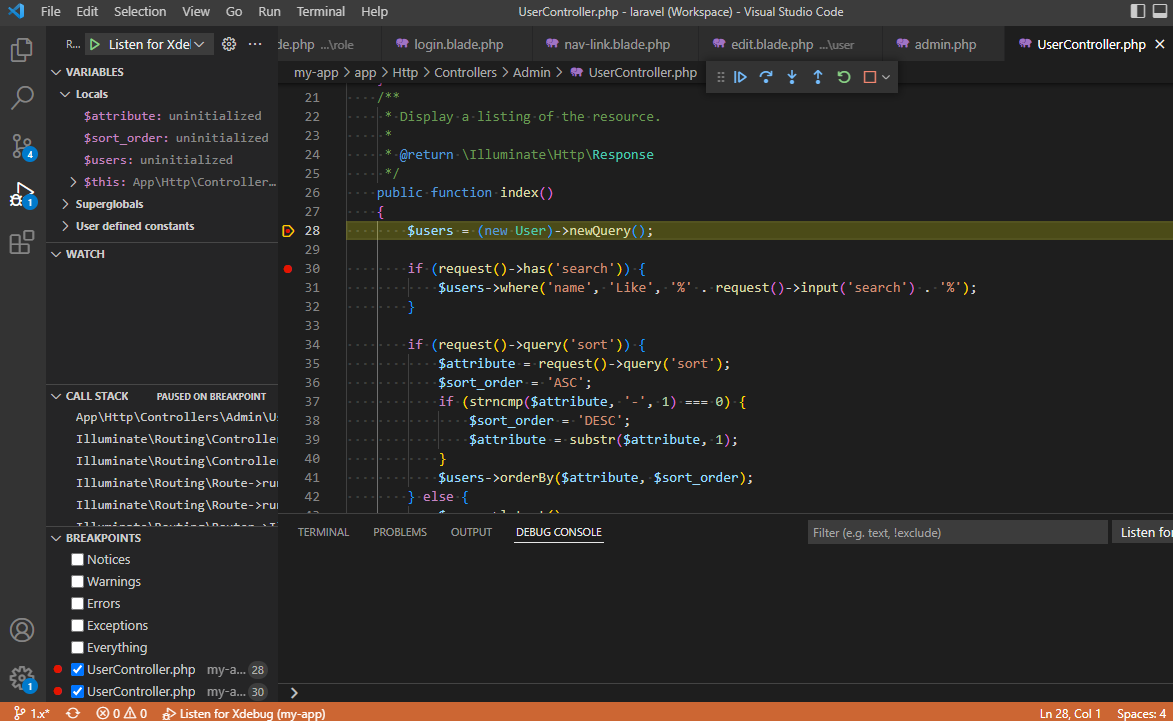 How to enable Xdebug On Laravel Sail and debugging code with VS Code | by  Balaji Dharma | Dev Genius