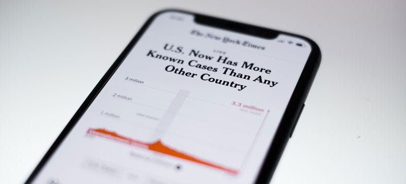 mobile screen shows NYT news | Photo-by-Brian-McGowan-on-Unsplash