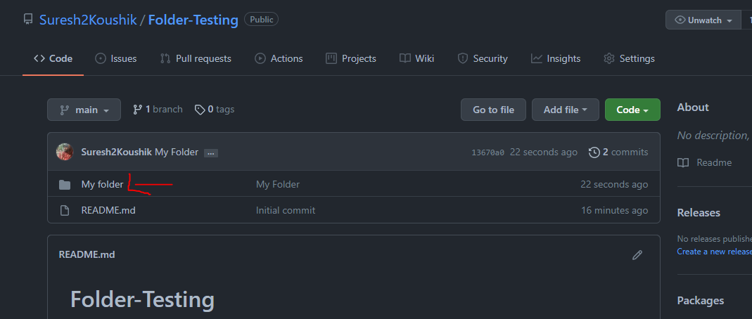 How To Create a folder in a GitHub Repository??? | by SURESH KANNA | Medium