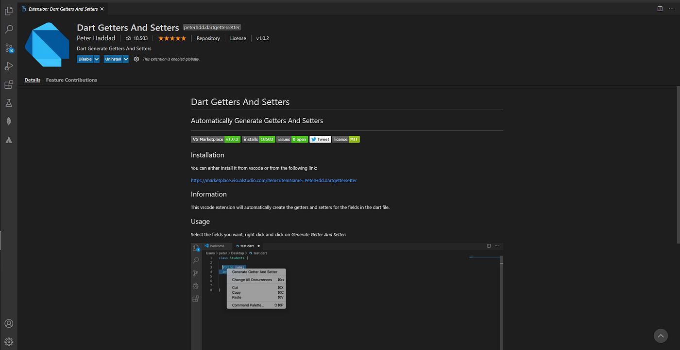 3 Awesome Visual Studio Code extension for Flutter and Dart | by  Balamurugesan | Medium