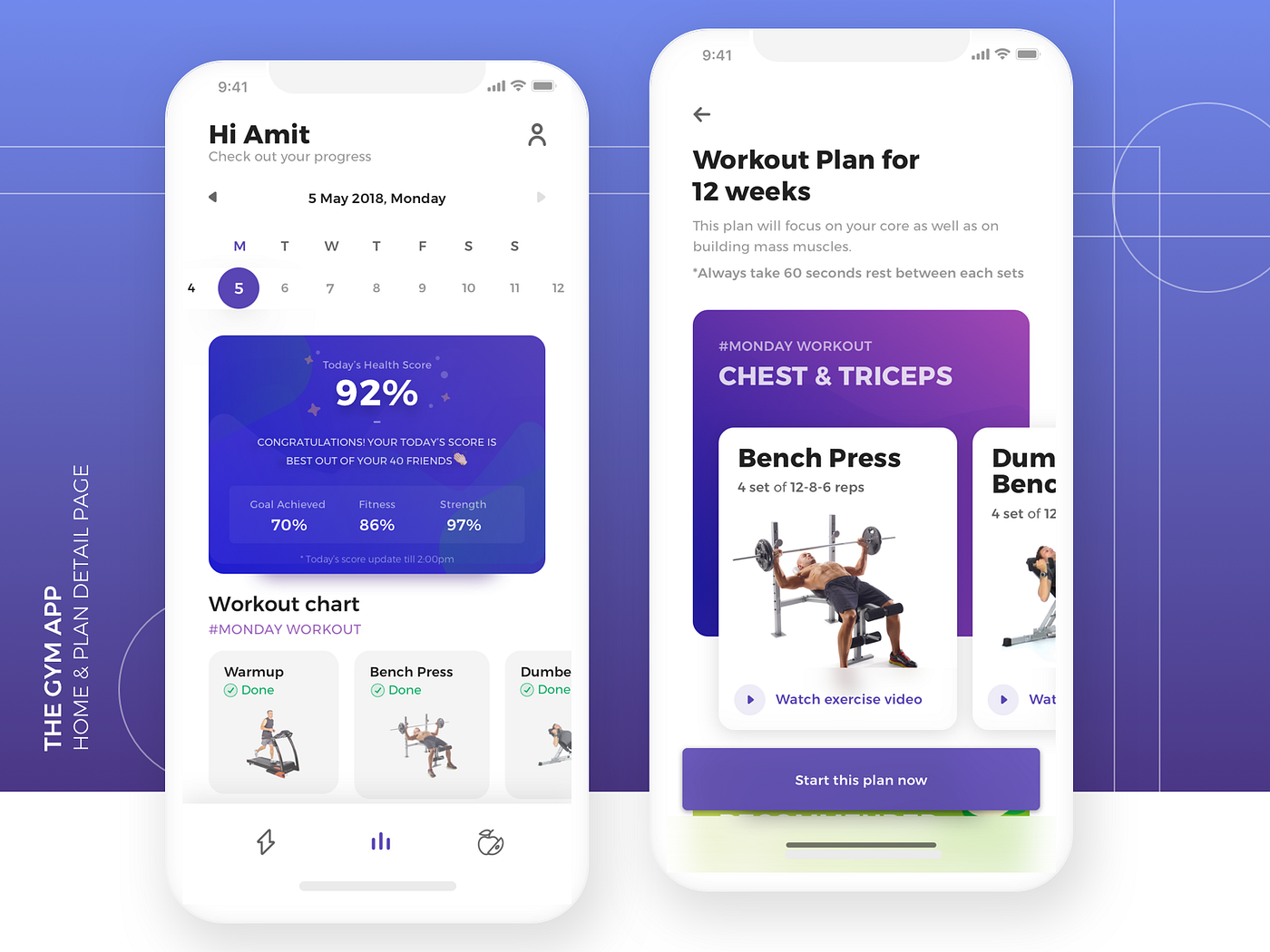 UI/UX Case study of Gym app🏋️‍. Take care of your body, its the only