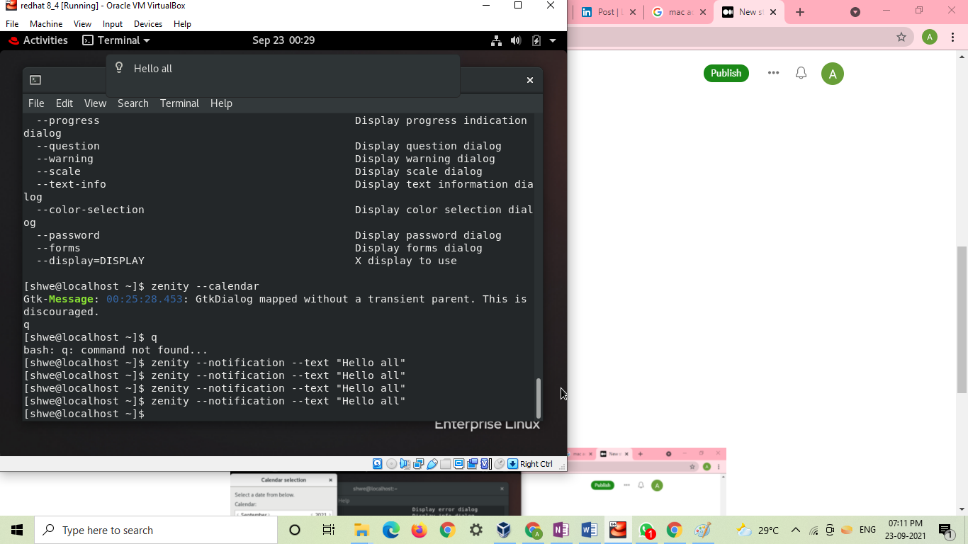 Zenity commands. Zenity — Zenity is the program that… by AJITHA B