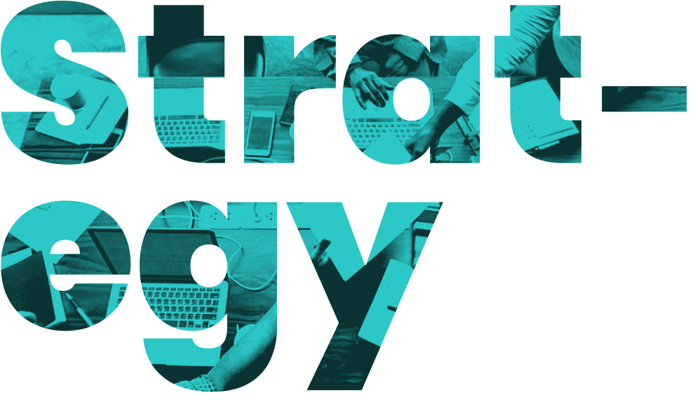 A flashing gif that reads “strategy”