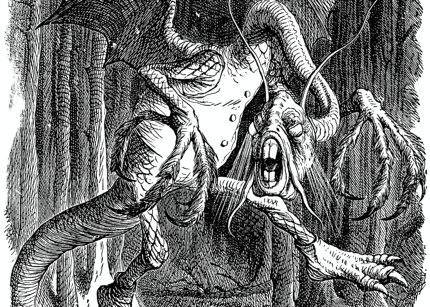 The Jabberwock, as illustrated by John Tenniel, 1871