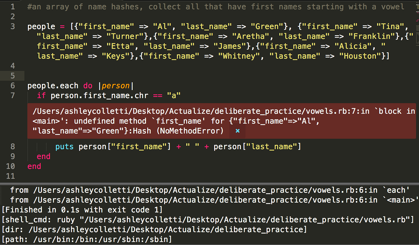 Iterating Through An Array Of Hashes By Ashley Colletti Medium