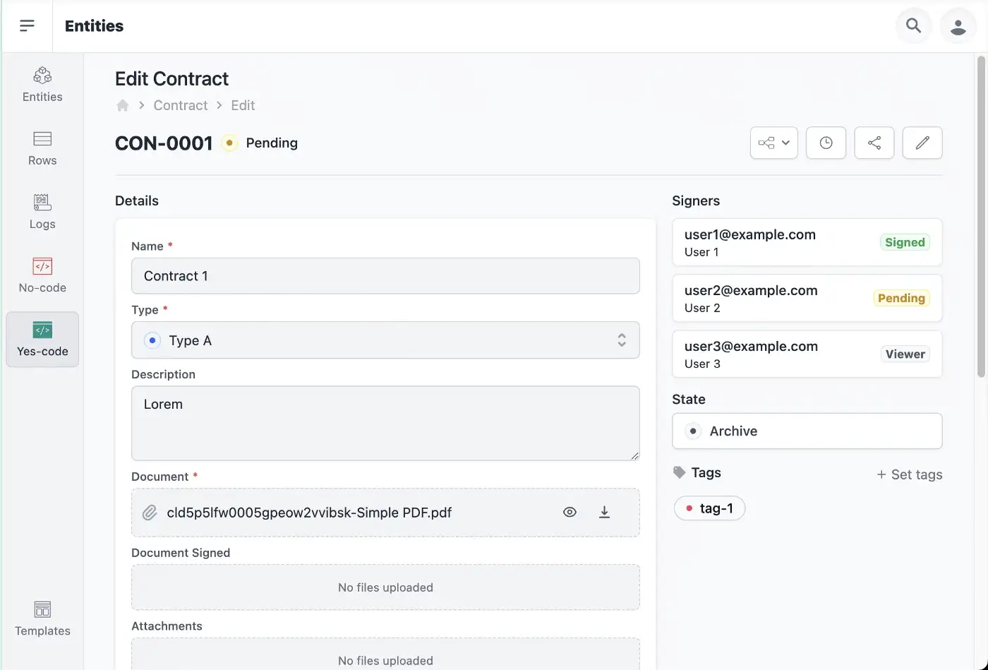 Contract Overview Route using ContractSignersList