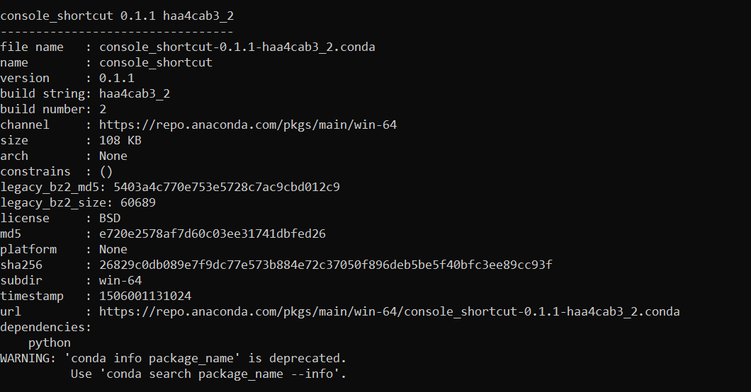 anaconda prompt check package version anaconda prompt check package version