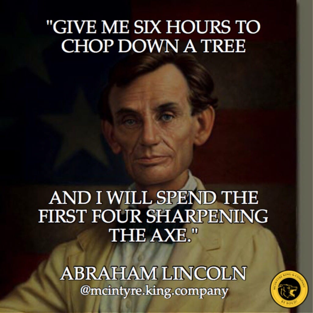 Abraham Lincoln Work Smarter Not Harder. by McIntyre King & Company Medium