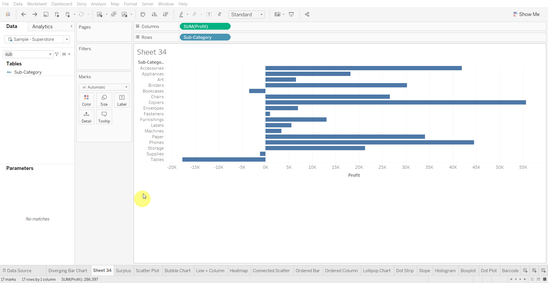 Tableau Tutorial — How to create a Diverging Bar Chart MLearning.ai