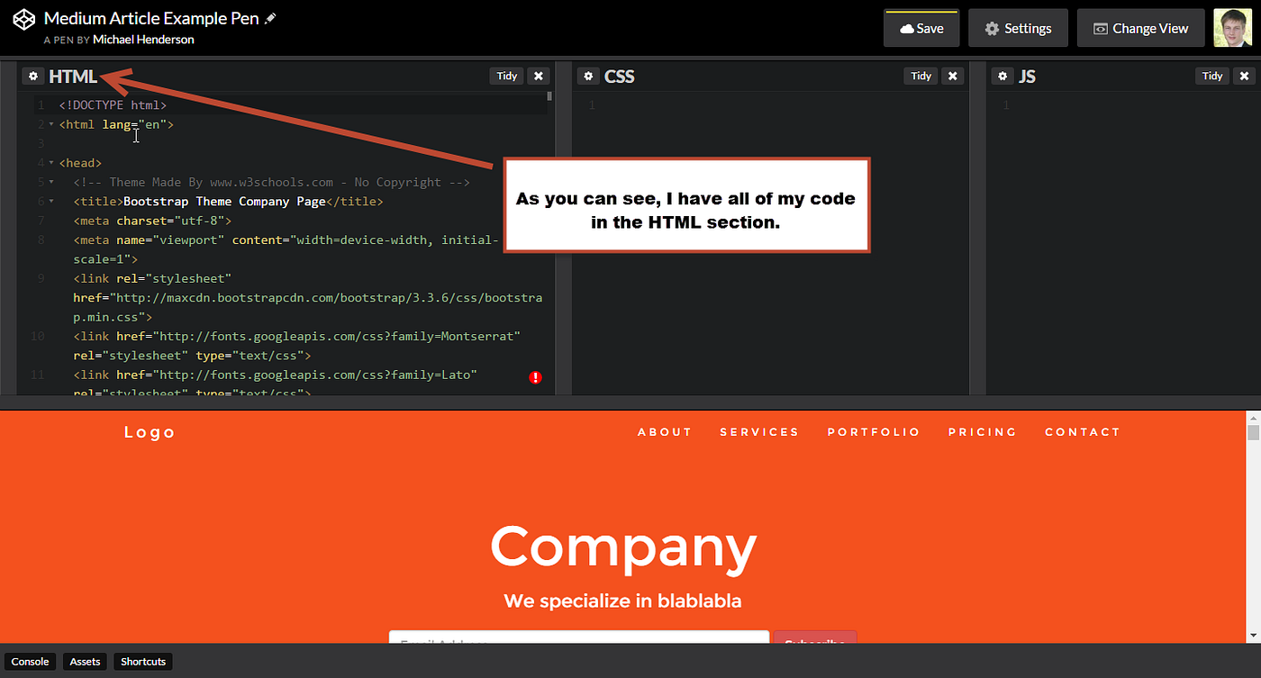 CodePen Tips and Best Practice. When working in FCC there are going to… |  by Michael Henderson | Medium