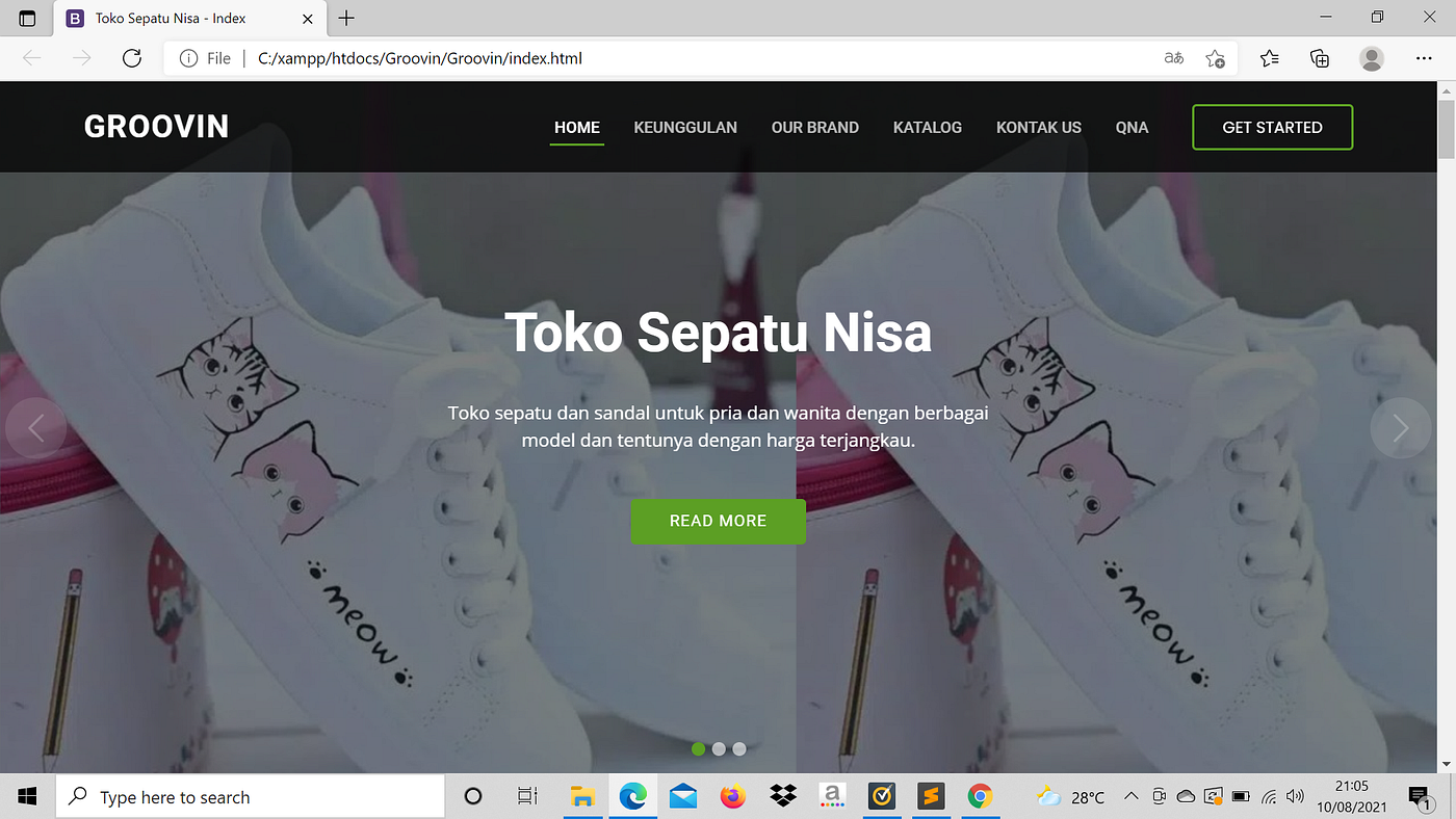 Desain Website Toko Sepatu Nisa Menggunakan HTML Dan CSS | by NU'IM ...