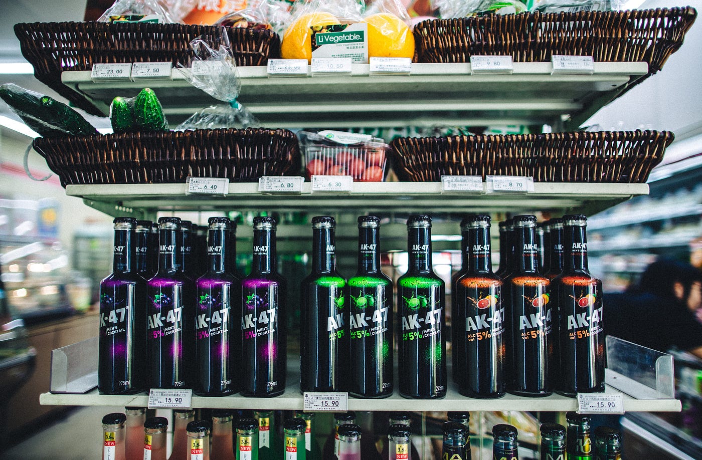 A market with different products.