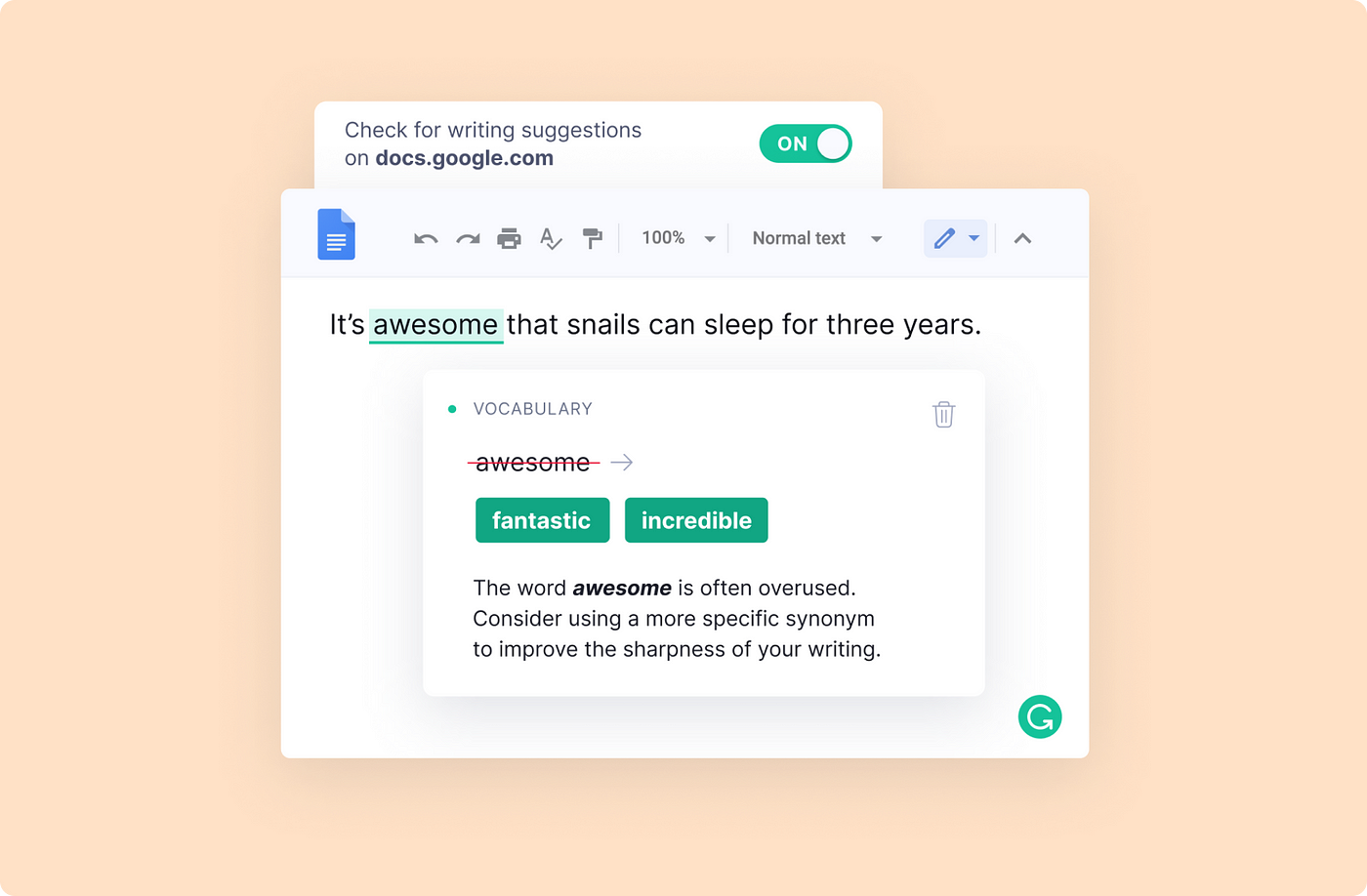 Grammarly Chrome Extension for App Designers