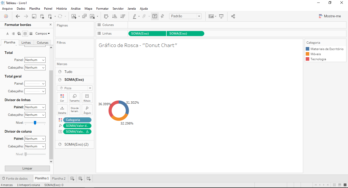 Como fazer gráfico de rosca (“donut chart”) no Tableau by Guilherme