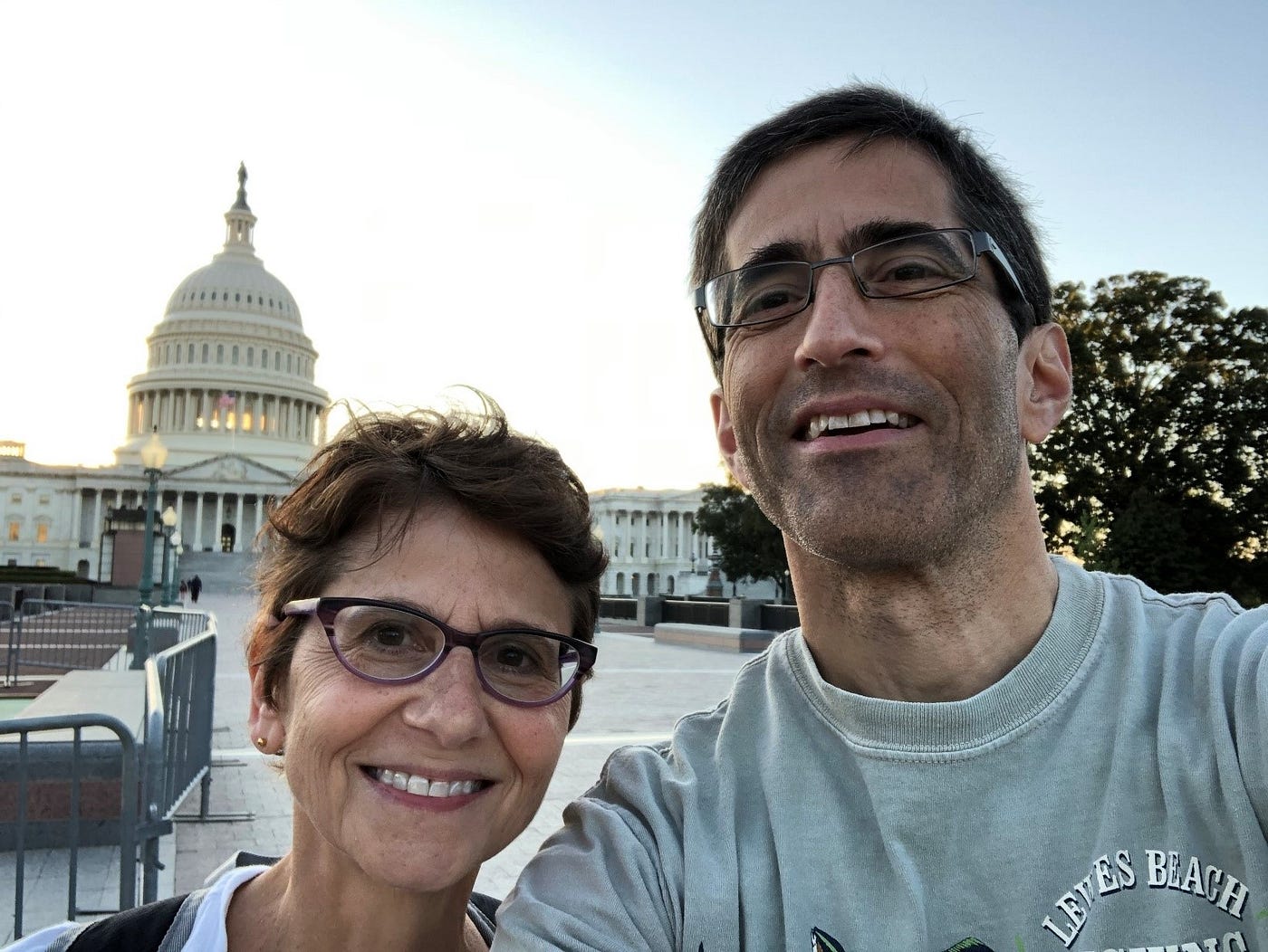 Photo showing Jon Baron and Jessica Baron in front of the US Capitol