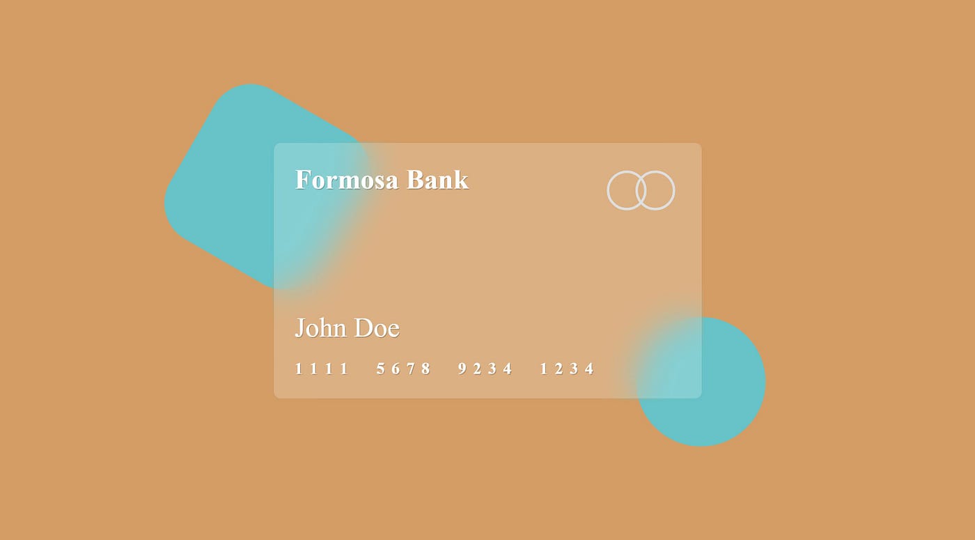 Glassmorphism Credit Card