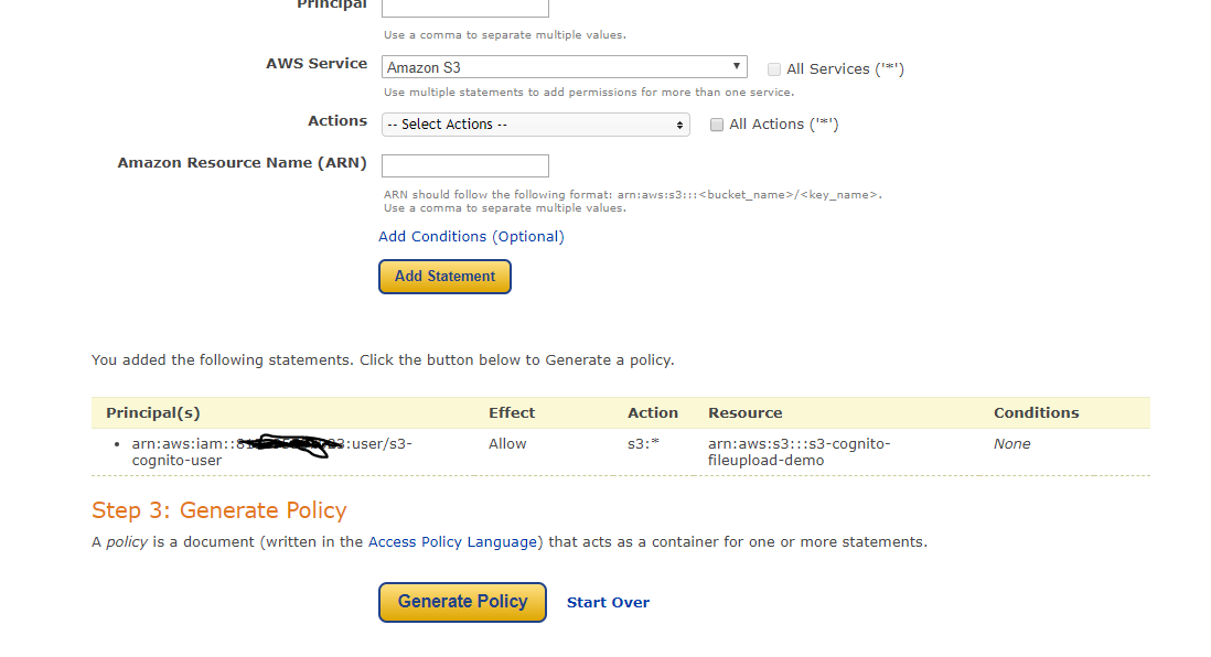 Upload file(s) to AWS S3 bucket using temporary credentials via AWS