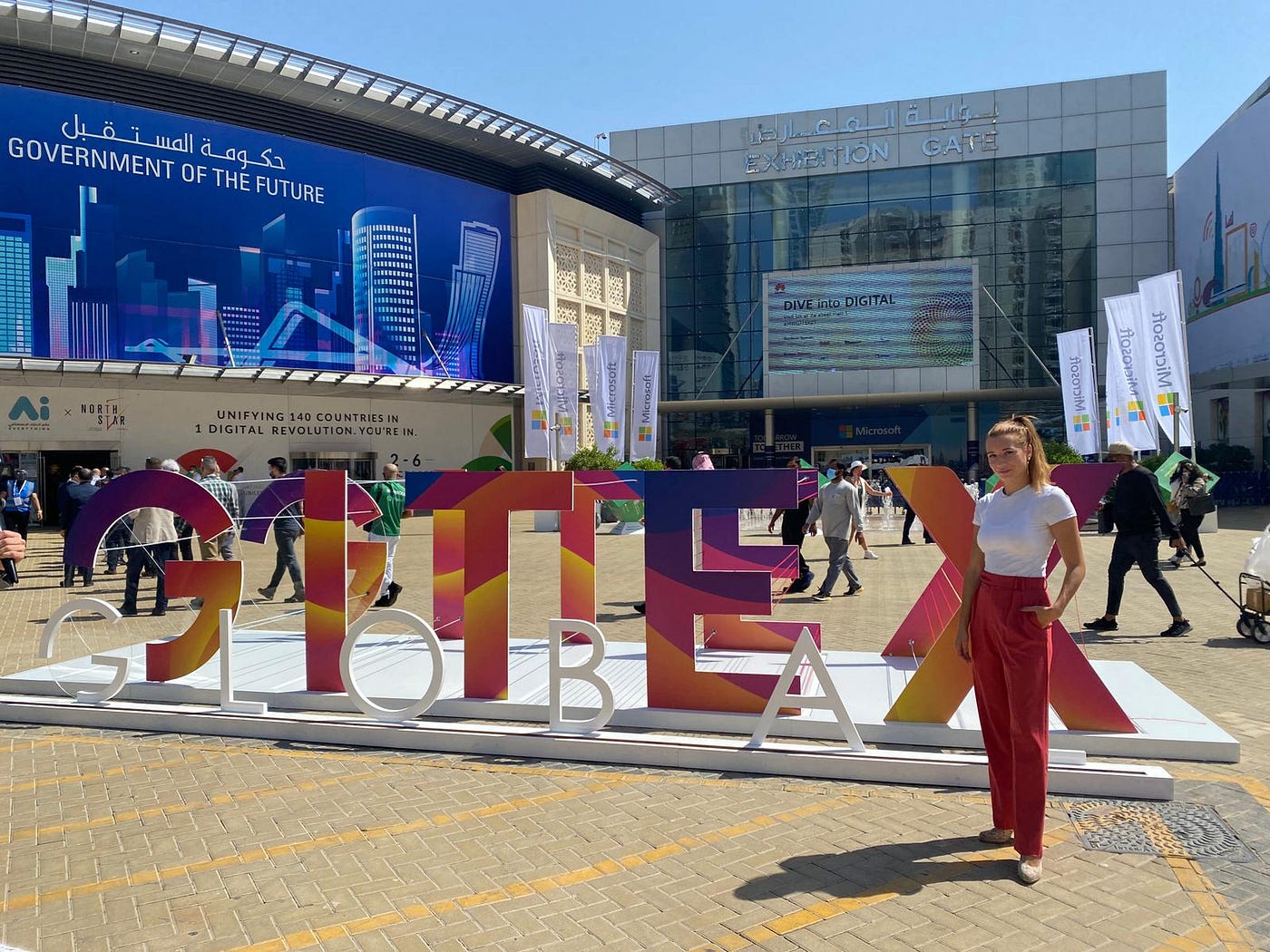 Maria at the GITEX location in Dubai.