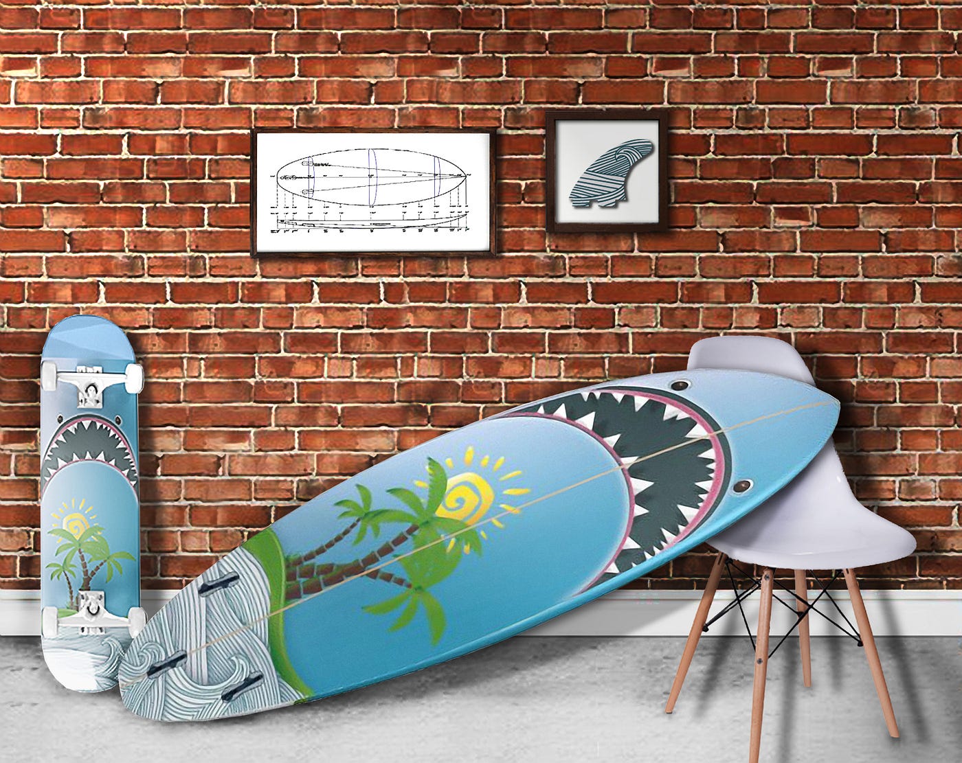 Shark Surfboards — Design process by Kamila S. Designer Processo de