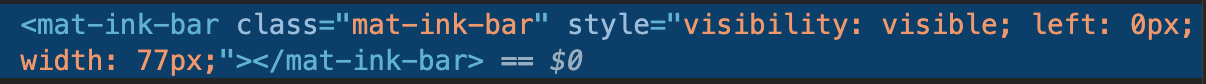 Tab indicator — inspect mode