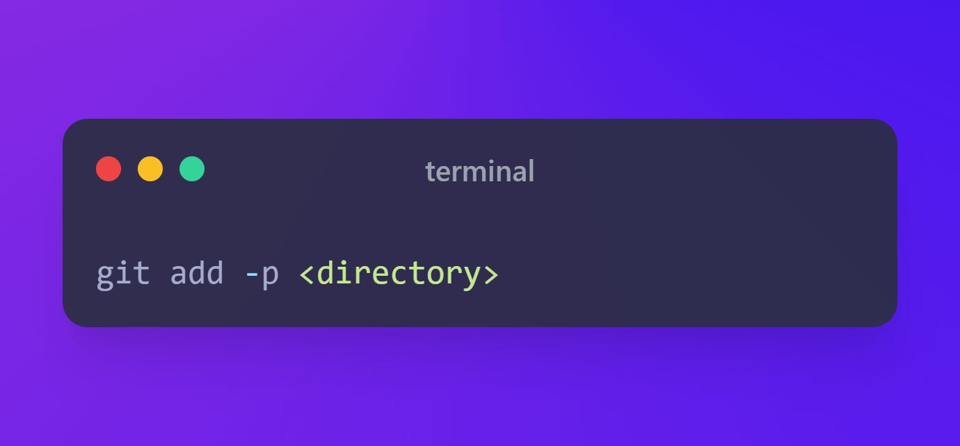 The git command: git add -p