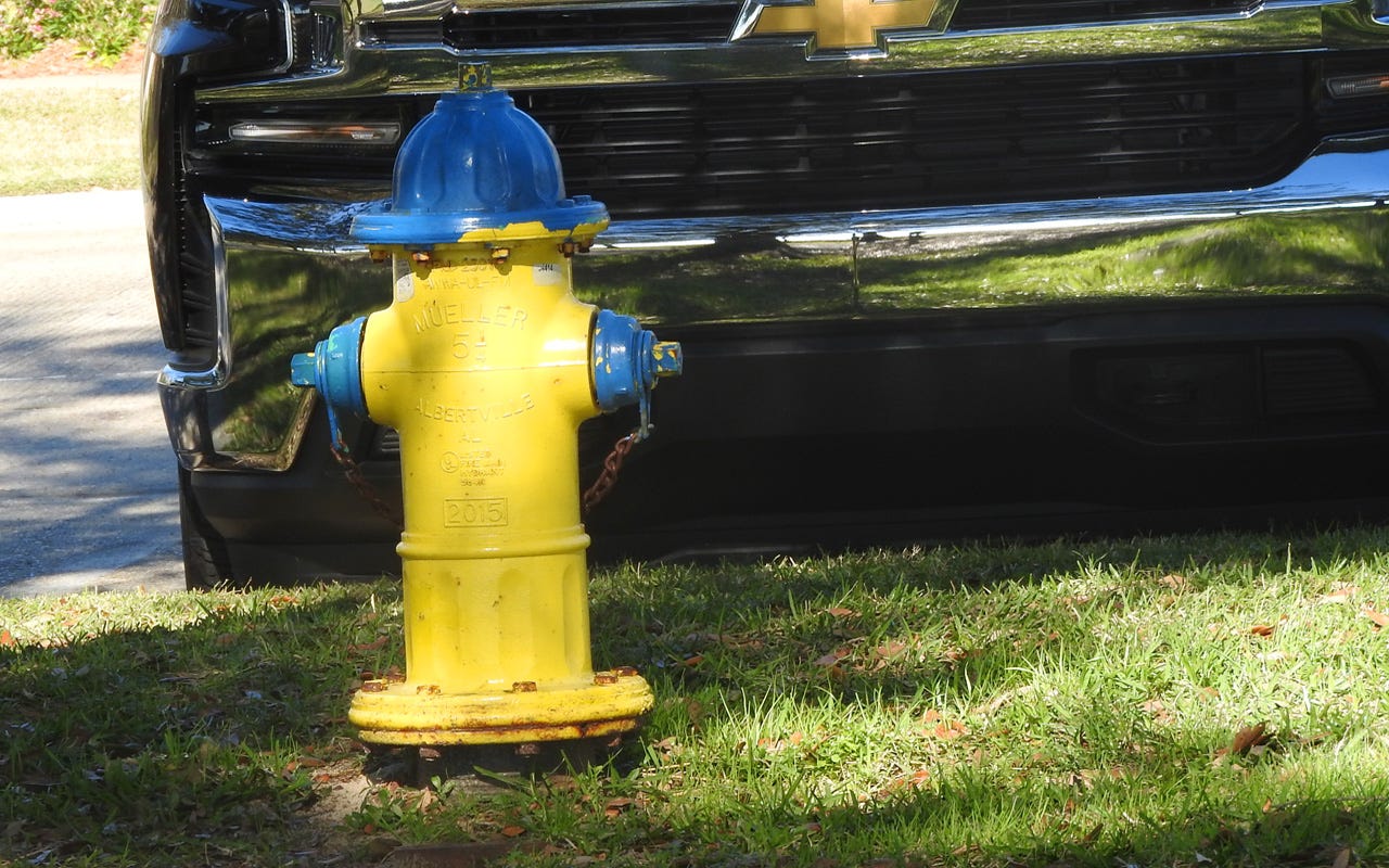 SUV parked at a fire hydrant