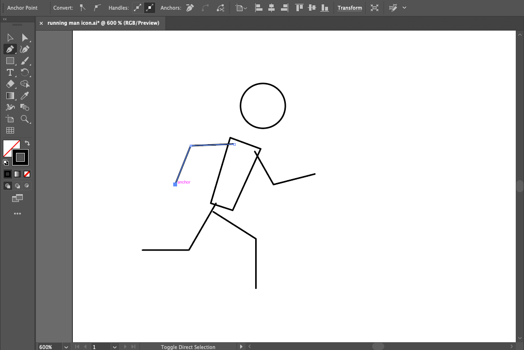 How to design a minimalist icon in Adobe Illustrator: start by using the pen tool or line and shape tools to draw a basic figure in your Illustrator artboard. Adjust each anchor point into the desired configuration.